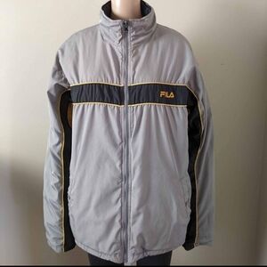Fila reversible insulated striped jacket coat, men's medium